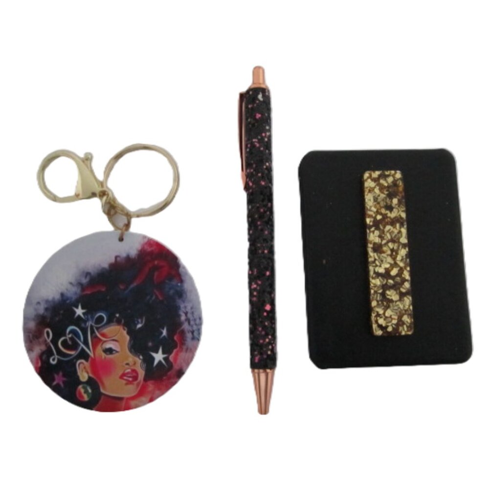 Cosmetic Bag Mirror Brushes Tweezers File Brushes Pen Key PardonMyFro Butter Me - Picture 5 of 6